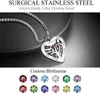 U7 Heart Pendant Necklace Personalized Engraved Stainless Steel Jewelry Friend Family Names Birthstone Gift for Women Girls 240115