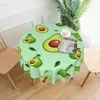 Toalha de mesa doce abacate verde saudável kawaii redondo para cozinha sala de jantar capa decoração por atacado