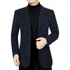 Men's Suits Men Winter Casual Woolen Blazers Jackets Business Coats Wool Blends Male Fleece Slim Fit Mens Clothing