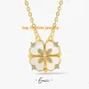 Lucky Four-Leaf Clover Womens Necklace Heart To Attract European And American Style Design Sense Choker Women Drop Delivery Dhy1C