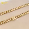 2024 Design semplice di lusso Hip Hop Hop su misura da 12 mm 231G Gioielli in oro massiccio 14k Cuban Link Chain