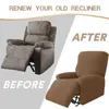 Tjock Split Recliner Chair Cover Nonslip Polar Fleece Single Soffa Covers för vardagsrum Lazy Boy Relaxerande fåtölj Slipcovers 240115