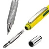 40Pcs 6 in 1 Tool Ballpoint Pen Screwdriver Ruler Spirit Level Multi-function Aluminum Touch Screen Stylus Pen 240116