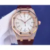 2024 Ny anpassad hand Made Hip Hop Jewelry Diamond Watch Fullt Iced Out Bustdown VVS Moissanite SGB Mechanical Watch