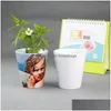 12Oz Sublimation Ceramic Flower Pots Heat Press White Graden Gome Decoration Plant Pot Drop Delivery Dhjw0