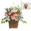 Decorative Flowers Artificial Fake Hanging Plants Geranium Basket Morning Glory Plastic Mix Color Hanger For Porch Home Wall