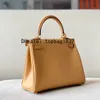 Tote omuz çantaları 25cm 28cm lüks tasarımcı çanta 10a ayna kalite çantaları toplam el yapımı liget kahverengi hızlı deri klasik büyük kapasite turuncu kutu