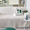 Housse de protection pour canapé tissé Beige clair, plaid nordique, en coton et polyester, serviette matelassée, 240115