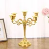 Candle Holders 5 Arms 3 Arms Gold Silver Black Bronze Metal Candle Holder Stand for Wedding Party Restaurant Bar Decoration Candlestick YQ240116