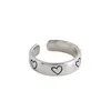 Кольца-кольца Модное кольцо в форме сердца Простота Кольца с широким лицом Открытие Chaoren Хип-хоп Женские украшения с покрытием Sier 1 3Ce Y2 Drop Del Dhlcu
