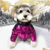 Odzież dla psa ubrania zimowe garnitur zwierzaka pucha kurtka puffer płaszcz tak fajny przystojny pudel 2 kolory lub upuszczenie dostawy ogrodu do domu