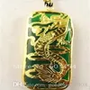 Superbe pendentif et collier en Jade vert dragon 18KGP pour hommes, superbe, 268q