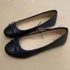 Elegante bowknot ballerina dames plat rond teen comfort slip-on dames loafers lederen single mules schoenen 240115