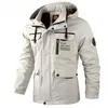 Модные мужские повседневные куртки-ветровки с капюшоном, мужская водонепроницаемая уличная мягкая зимняя куртка, теплая одежда больших размеров 240115