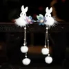 Headbands 2023 Rabbit New Year Jewelry Gifts for Kids Girls Cute White Plush Ball Hairpins and Clips Pendant Hair Jewelry Accessories YQ240116