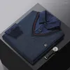 남자 스웨터 스프링 가을 풀오버 턴 다운 칼라 버튼 솔리드 격자 무늬 폴카 도트 긴 소매 언더 셔츠 티셔츠 캐주얼 공식 탑