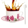 Tassen Untertassen Keramik Tulpe Porzellan Tee-Set Kaffeetasse Hochwertige exquisite Damen hochwertige Tasse Nachmittag und Untertasse