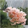 Fleurs de cerisier artificielles à longue tige, branches de Sakura Simation, fleur pour la maison, décoration de fête de mariage, livraison directe Dhs Ship Dhze6