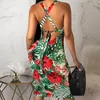 Lässige Kleider Sexy Hawaiian Minikleid Sommer ärmellos Boho bedruckt Strand lose enge Schlinge Damen Sommerkleid 2024 Urlaub Outfits