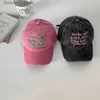 Бейсбольные кепки с розовыми буквами, однотонный хлопок, повседневная шляпа Snapback для мужчин и женщин, уличные солнцезащитные козырьки для девочек, капот в стиле хип-хоп y2k Q240116