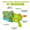 Sand Play Water Fun Children's Outdoor Dinosaur Large-capacity Pull-out Porous Water Gun Summer Swimming Pool Beach Play Toy Chase Game XPY