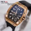 Chronograph Automatic Watch Richardmill Watches Mechanical Mens Watch Richardmill RM067 Ultra Thin Mens Watch 18k Rose Gold Black Disc Dature Display Automatisk mech