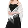 Halsdukar Solid Color Triangle Lace Scarf Elegant Women Evening Party Shawl Sheer Hollow Mesh Bridal Bridesmaid Wedding Wrap