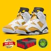 Med Box Jumpman Yellow ockra 6 6s män basketskor Brown Kelp Aqua Toro Bravo Cool Grey Chrome Metallic Silver Unc Georgetown Infrared Sneakers Mens Trainers