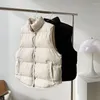 Gilet da donna Gilet da donna Cappotto Colletto alla coreana Panno morbido invernale Gilet caldo Top Solido Chaleco Mujer Gilet Casaco Feminino