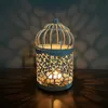 Candle Holders Iron Candlestick Crafts Candlelight Dinner Table Decoration Retro Style Candle Holder Stand Light Bird Cage Hanging YQ240116