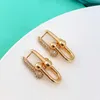 18k gold plated alphabet earings U earring luxury studs with stone valentine day delux hoops studs multi styles Womens earring set gift