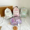 Taschen, personalisiert, bestickt, modischer Hologramm-Rucksack, laserglänzender Schulrucksack, individueller Tagesrucksack mit beliebigem Namen