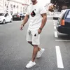 Tute da uomo Set T-shirt e pantaloncini Stampa digitale Lettera K Abbigliamento casual quotidiano estivo in due pezzi Street