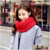 Scarves Men Women Muffled Scarf Pure Color Wool Knitting Lovers Neck Gaiter Male Female Autumn Winter Warm Scarves 3 8Fs J2 Drop Deliv Dhm0U