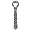 Laços de açúcar flores impressão crânio crânios casual unisex pescoço gravata camisa decoração estreita listrada magro cravat