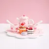 Barn TABELSEE LÄNDER SIMULATION TEA SET UTSILS Drick Te Cookware Spela House Afternoon Tea Set Toys Dessert Cooking Toys 240116