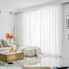 Asazal solide blanc Tulle luxueux en mousseline de soie pure fenêtre rideau pour salon moderne Voile Organza rideaux chambre décoration 240115