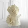 Casual Dresses White Flower Design Dress Woman Midja Open Back Straps Elegant Formal Style Banket Fashion Autumn