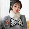 Schals Frauen Plüsch Schal frauen Gestrickte Kragen Herbst Winter Dot Print Patchwork Schal Dicken Hals Wrap Luxus Wärmer