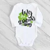 Rompers My 1st St. Patrick's Day Print Bodysuits Boys Girls Clothing Newbron First St. Patrick's Day Outfit Gift Romper Infant Bodysuit H240508