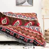 Boheemse geruite deken voor slaapbank, decoratieve buitencamping, Boho-hoes, picknick met kwastje 240115