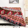 Bohemisk rutig filt för bäddsoffa Dekorativ utomhuscamping Boho Cover Throw Picnic med Tassel 240115