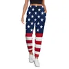 Pantalon femme Star Spangled USA Flag Jogger Patriotique Rouge Blanc Bleu Étoiles Rayures Vintage Pantalon De Survêtement Printemps Design Pantalon Hip Hop