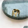 Bandringar 26 A-Z Engelska Inledande ring Sier Gold Plated Open Band Rings Retro Letter Women Fashion Jewelry 74 N2 Drop Delivery Jewelr DHD2U