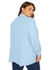 Plus Size Elegant Fashion Summer Spring Long Sleeve Blouse Women Light Blue Loose Button Front Oversize Casual Office Shirt 8XL 240116