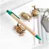 Décorations de jardin Crabe en laiton Petite statue Ornement Porte-stylo Miniature Figurine Bureau Decora Drop Livraison Dhtwp