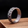 Vintage Viking Celtic Knot Ring For Men Women 14K White Gold Punk Fashion Nordic Amulet Rings Simple Jewelry