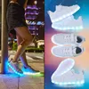 Kids Sneakers Casual Luminous Shoes USB Recharge Light Up Sports Skateboard Shoes Waterproof Leather Boys Girls Shoes with LED 240116