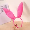 Opaski na głowę Czarne różowe Rabbit Ear Fryzjer błyszczące króliczek Uszy Hair Hoop for Adult Kid