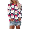 Women's T Shirts Womens' Printed Sweatshirt Christmas Novelty Jumpers Xmas Sweater Tops Long Sleeve Crewneck Casual Pullover Plus Size 2024